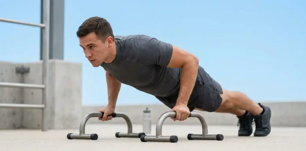 Man training alone with focused determination