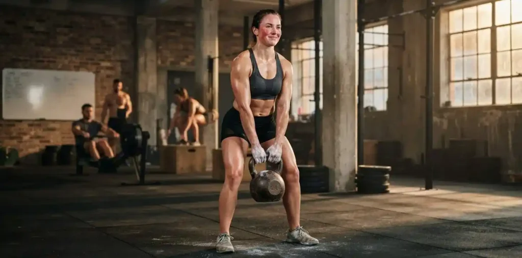 Athlete pushing through demanding workout