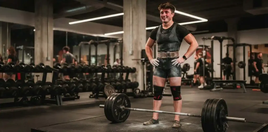 Athlete celebrating new personal lifting record